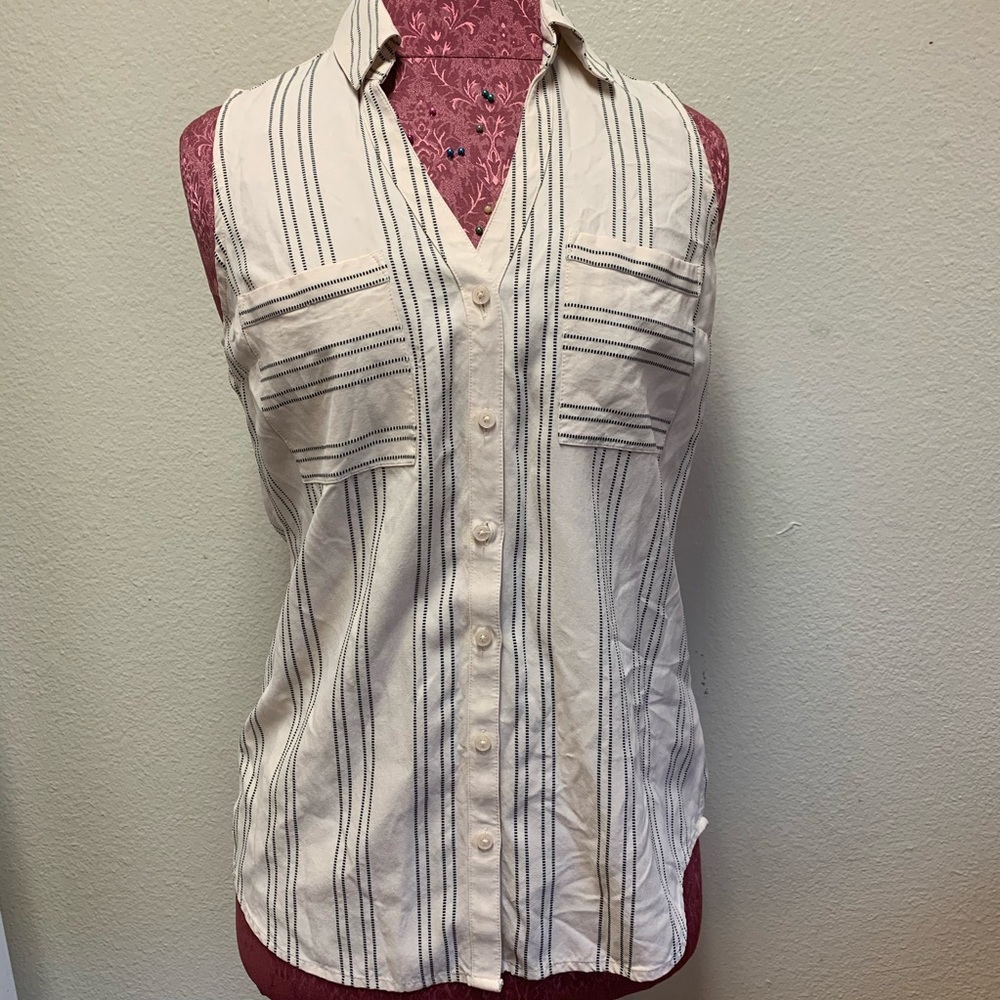 Express | Slim Sleeveless Collar Blouse